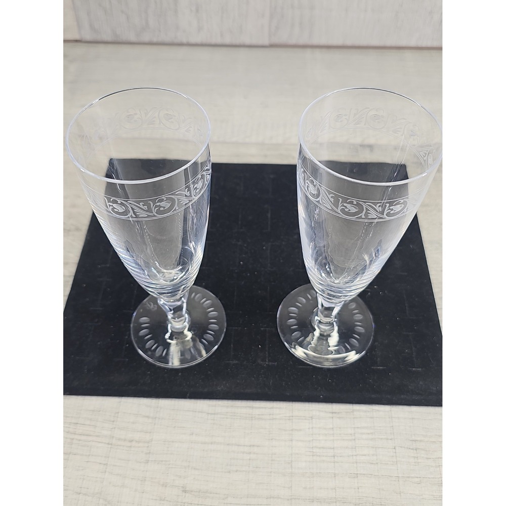 Set of 2 Vintage Rosenthal Romanze Crystal Iced Tea Beer Glasses Bjorn Wiinblad